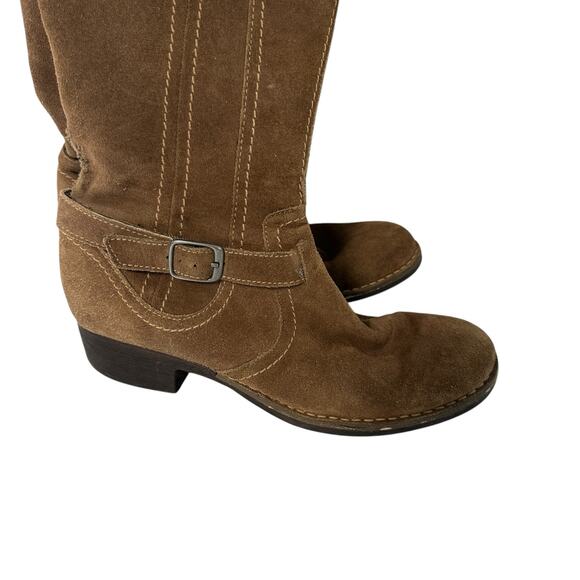 Clark's Brown Leather Suede Midi Mid Calf Boots Full Zip Size 8 Western Casual - Picture 2 of 5